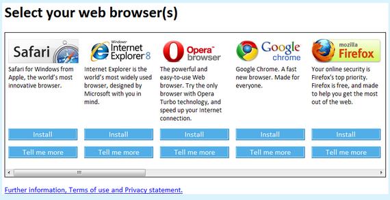 Browser Wars - Windows 7 Browser Choice Window